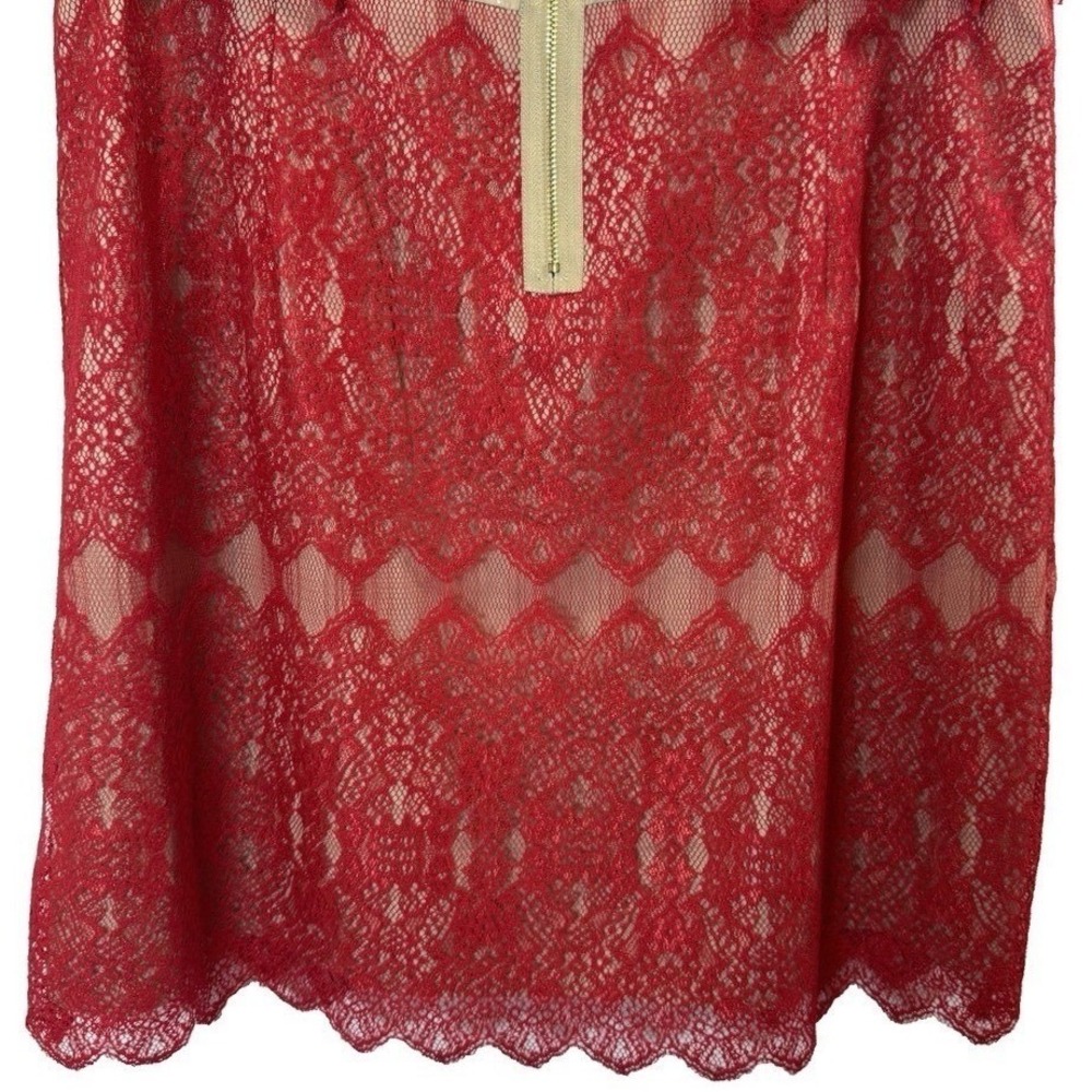 Kensie Red Lace Dress Romantic Feminine Cocktail Party Wedding Formal Size XL - Picture 6 of 10